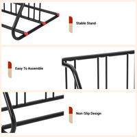 Support à vélos Garvee 10 compartiments en maille d'acier double face antirouille, robuste, pour garages et écoles, extérieur, noir