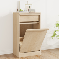 Garvee Poubelle Basculante 38 L en Bois, Anti-Animaux, Autoportante et Peu Encombrante, Robuste, pour Cuisine, Salon et Maison