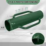 Garvee Pilon de Poteau 37 lbs T-Post Acier Robuste Vert Pour Clôtures et Piquets de Jardin - 