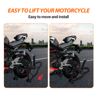 Béquille de roue arrière de moto Garvee avec support de bras oscillant en U et L, capacité de charge de 385 kg, acier robuste, pour atelier et garage, noire