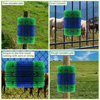 Brosse à gratter Garvee (lot de 2) pour bovins, chevaux et chèvres - Extensible et flexible - Nylon, poils doux - Polyvalente à l'écurie
