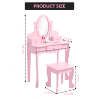 Ensemble coiffeuse Garvee pour enfants avec miroir réglable, en MDF robuste, violet, pour filles de 3 à 8 ans, salle de jeux