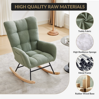 Fauteuil à bascule Garvee pour chambre d'enfant, avec housse en polaire douce, pour salon et chambre, 9 x 65 x 91 cm, beige