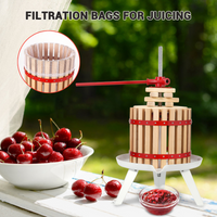 Garvee Pressoir manuel à fruits 12 L avec panier en bois, poignée en T et structure robuste, pour pommes, raisins et miel, vert