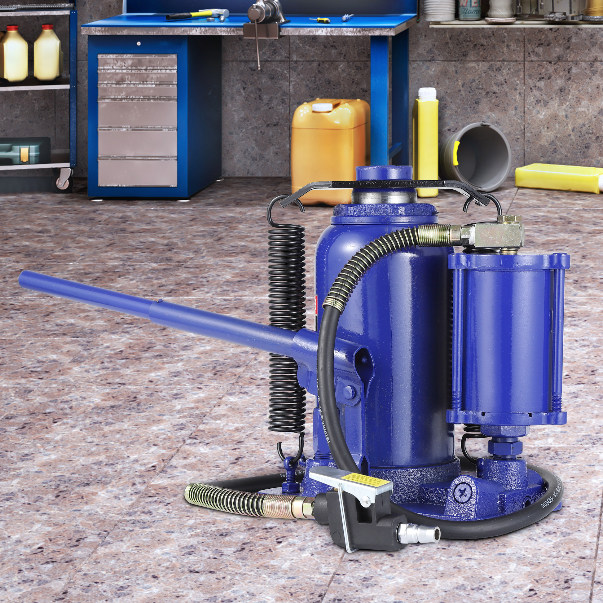 Cric bouteille hydraulique Garvee 20T avec pompe manuelle, pneumatique, en acier, compact, sûr et polyvalent, pour voiture et maison