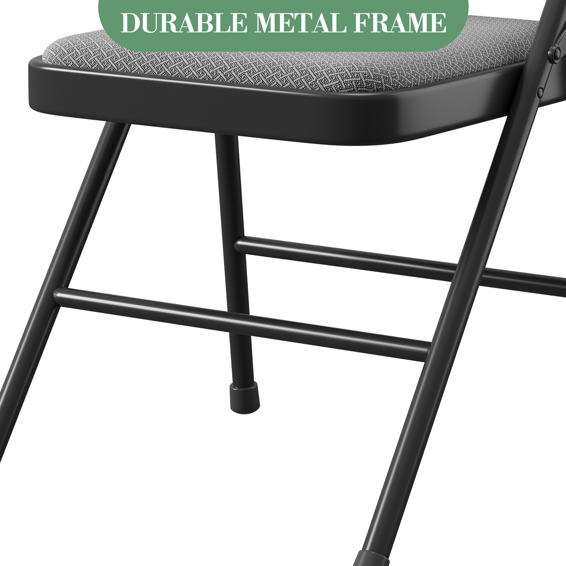 Ensemble de 6 chaises pliantes Garvee avec coussins en coton et lin, pieds antidérapants, structure en métal, pour une utilisation intérieure et extérieure, robustes, pliables et confortables