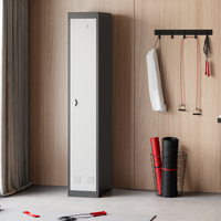 Casier métallique Garvee à une porte, en acier durable, ventilé, verrouillable à clé, noir, 183 cm (72 pouces), idéal pour le bureau et la salle de sport.