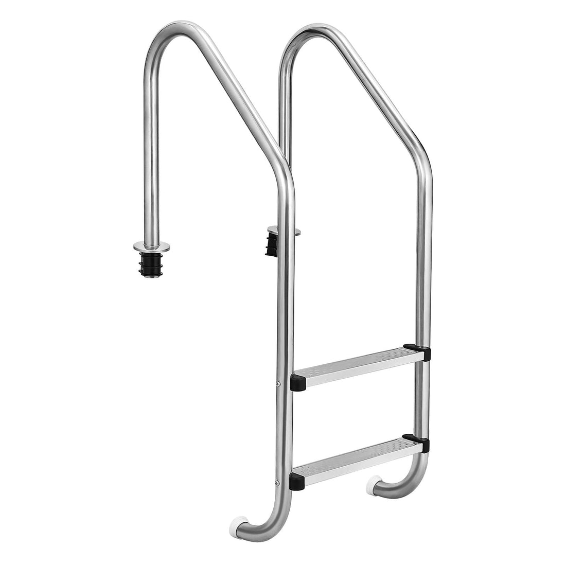 Échelle de piscine Garvee à 2 marches en acier inoxydable 304 pour piscines enterrées, antidérapante, robuste, main courante confortable, usage polyvalent
