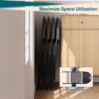 Ensemble de 6 chaises pliantes Garvee avec coussins en coton et lin, pieds antidérapants, structure en métal, pour une utilisation intérieure et extérieure, robustes, pliables et confortables