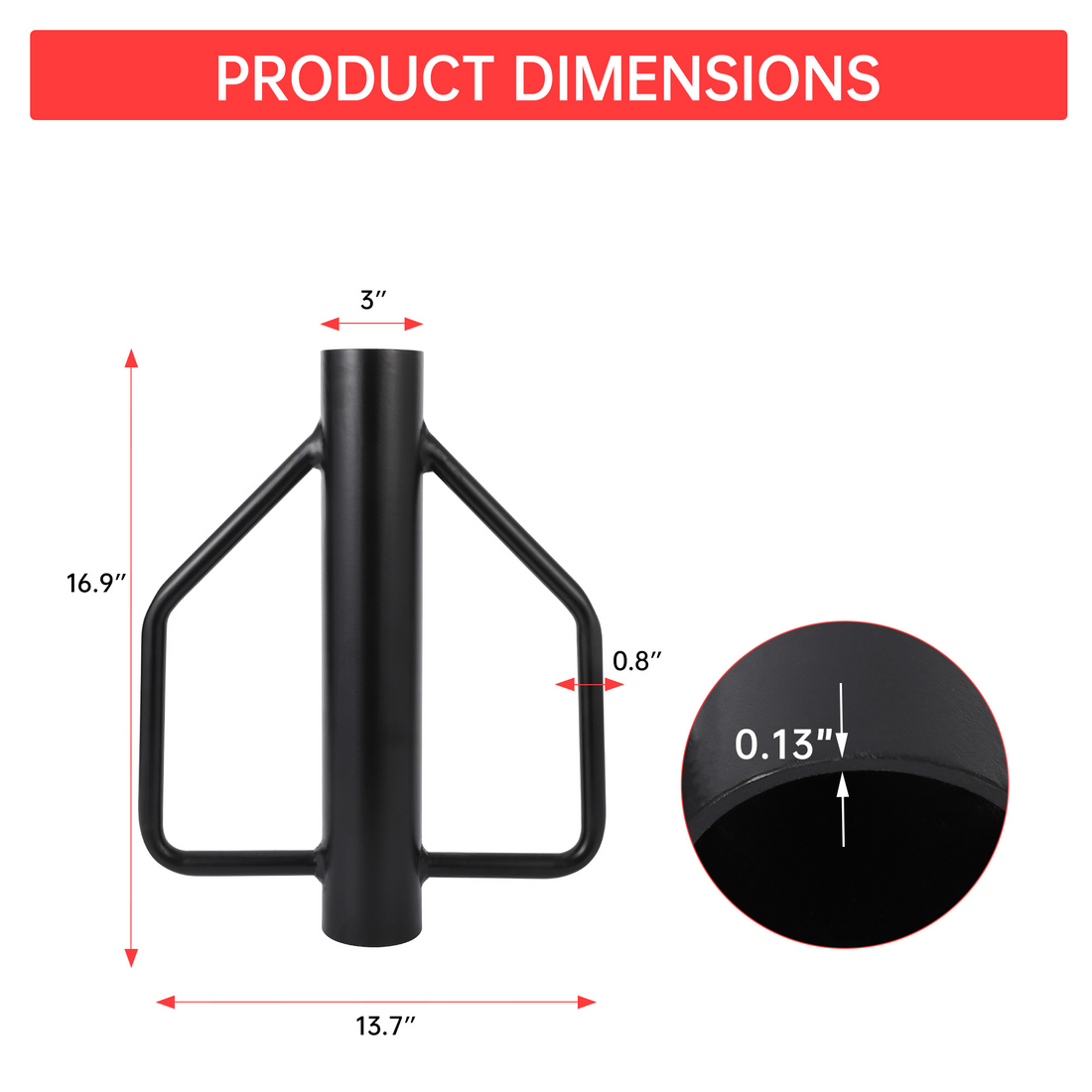 Enfonceuse de poteaux en T Garvee 12 lb, outil portatif en métal robuste avec poignée ergonomique en acier pour clôtures et panneaux de signalisation.