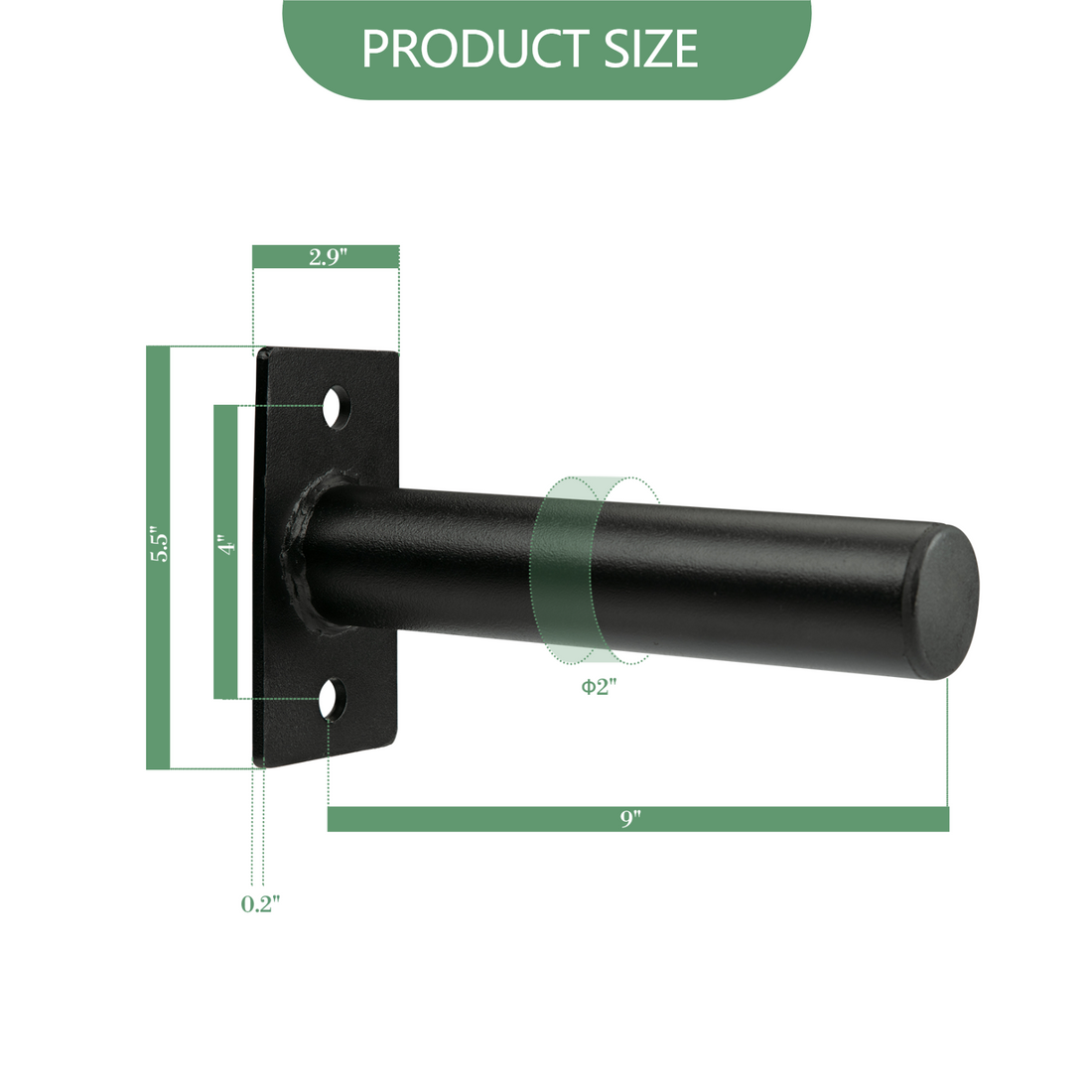 Support mural Garvee pour disques de musculation (6 pièces), en acier, capacité 136 kg, anneaux en caoutchouc, disques de 5 cm, pour salle de sport ou domicile, noir.