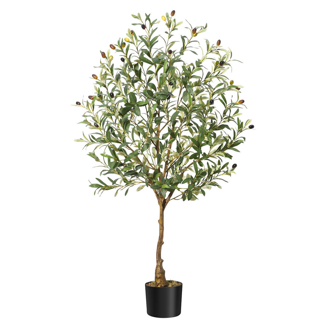 Garvee Olivier artificiel 150 cm, grosses olives, feuilles en soie et base cimentée stable, montage facile, salon et bureau