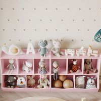 Bibliothèque pour enfants Garvee avec 3 étagères et 2 boîtes basculantes, en bois, avec système anti-basculement, idéale pour la chambre et la salle de jeux, 36 x 11 x 31 cm, marron rétro