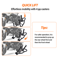 Béquille de roue arrière de moto Garvee avec support de bras oscillant en U et L, capacité de charge de 385 kg, acier robuste, pour atelier et garage, noire