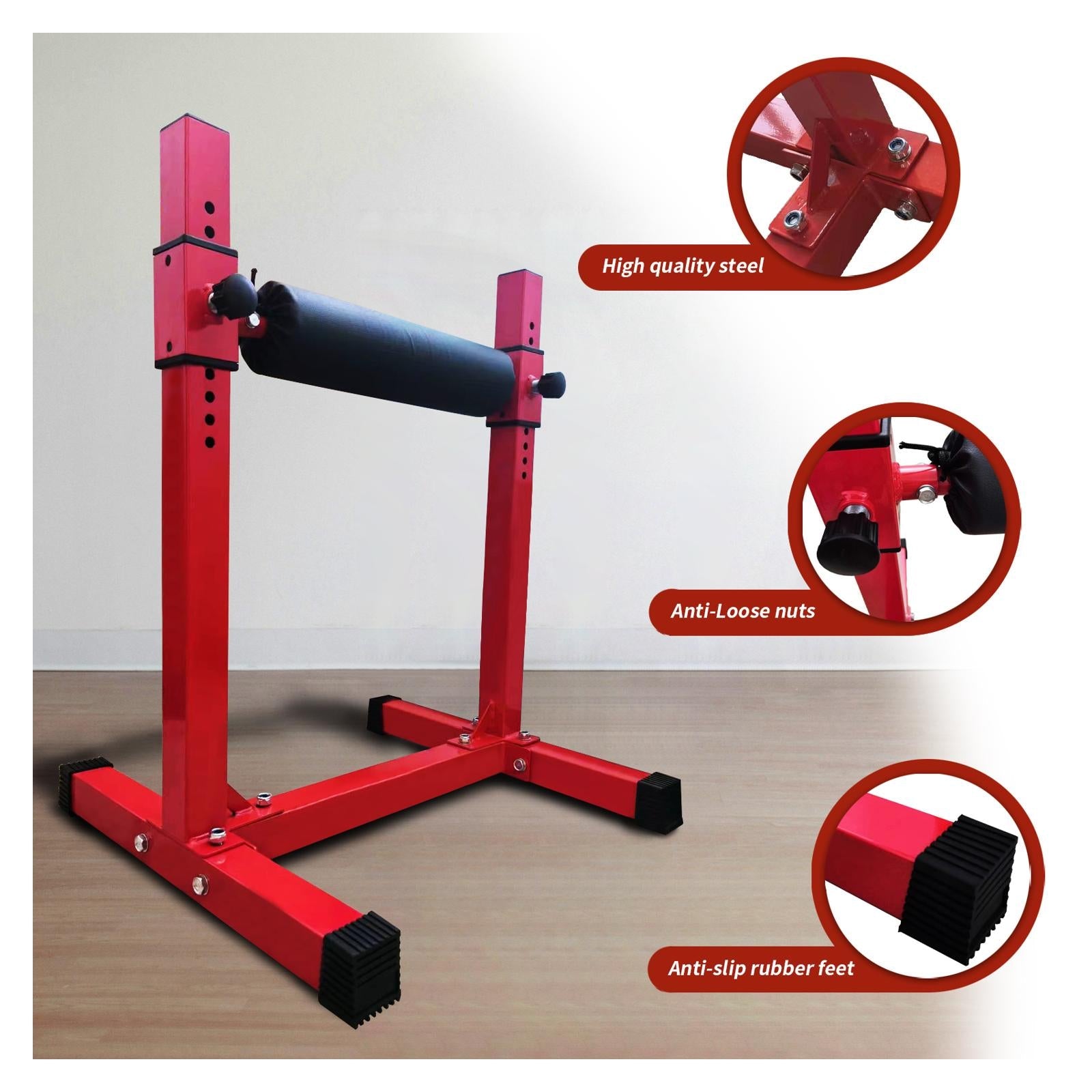 Support pour squat bulgare Garvee, réglable pour femmes et hommes, structure en acier robuste, idéal pour la salle de sport à domicile, rembourrage en mousse confortable, base en caoutchouc antidérapante