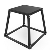 Garvee Ensemble de caissons de saut pliométriques 12/19 mm en acier antidérapant et stable pour l'entraînement à domicile - Noir