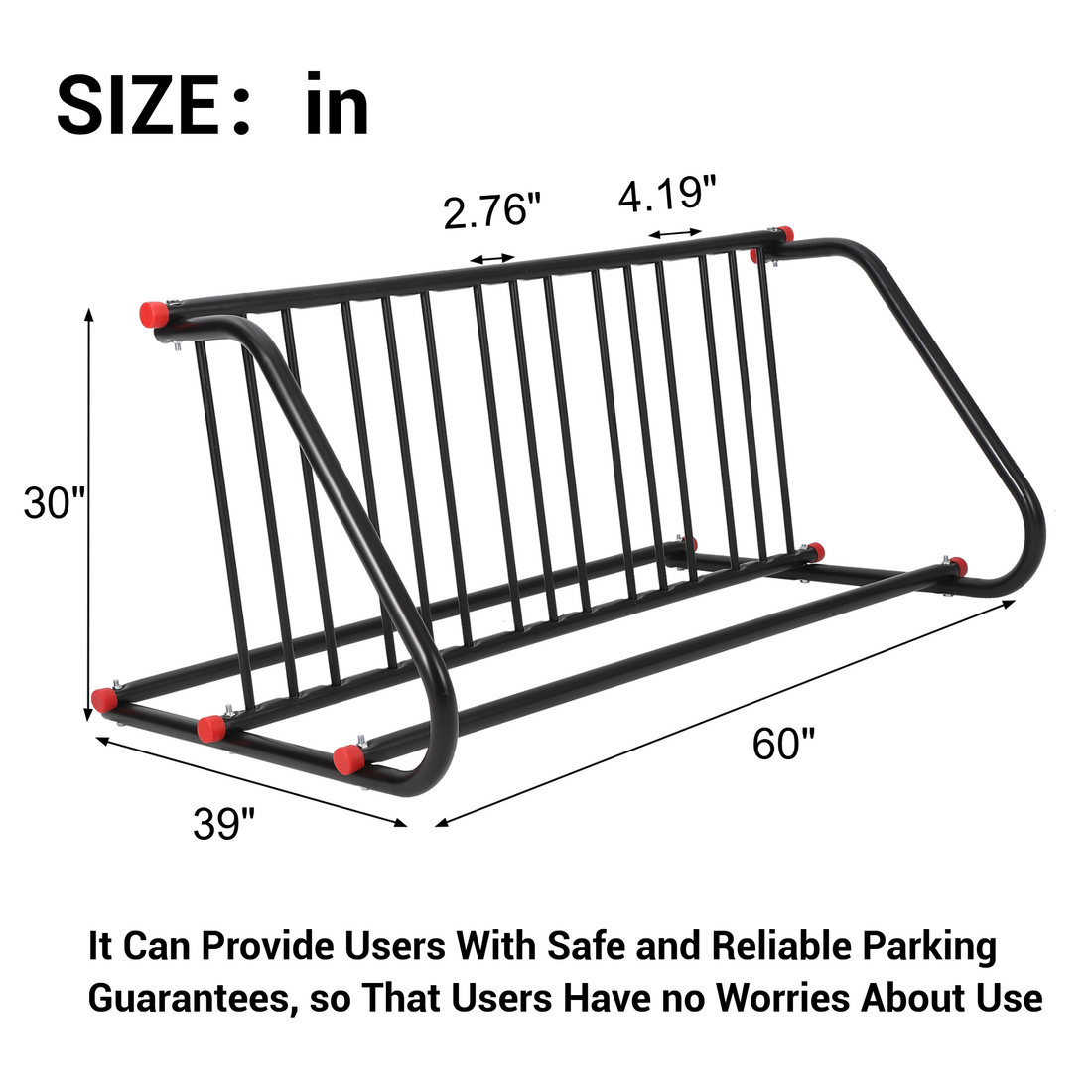 Garvee Support à vélos 10 compartiments en maille d'acier double face antirouille, robuste, pour garages et écoles, extérieur, noir