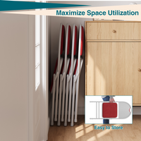 Ensemble de 2 chaises pliantes Garvee avec revêtement en lin rembourré, structure en métal, ergonomiques et empilables, idéales pour le camping et le bureau, rouge.