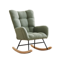 Fauteuil à bascule Garvee pour chambre d'enfant, avec housse en polaire douce, pour salon et chambre, 9 x 65 x 91 cm, beige
