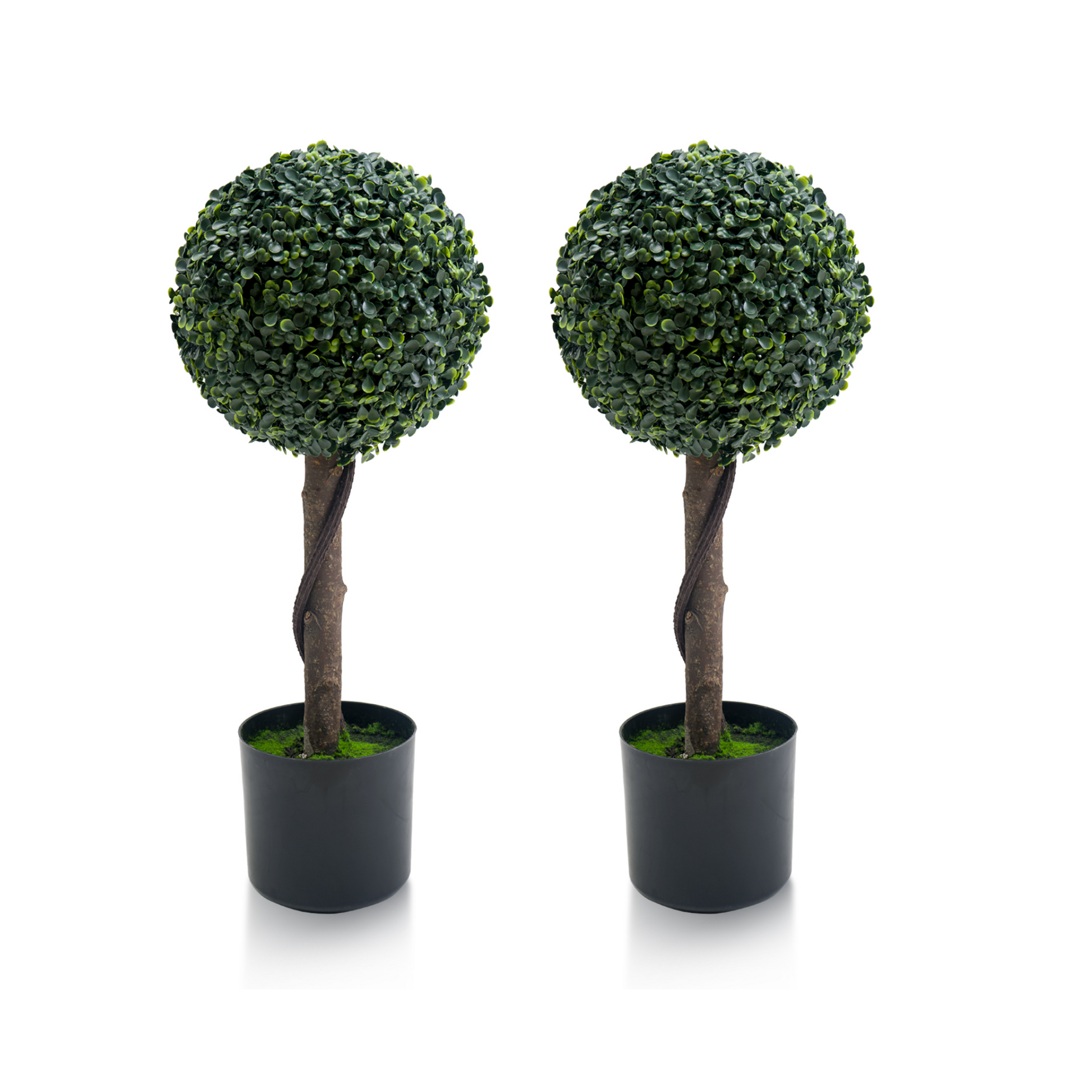 Ensemble de 2 boules de buis artificiel Garvee de 61 cm (24 pouces), malléables et polyvalentes, pour la décoration intérieure et extérieure, vertes, en plastique