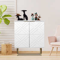Buffet Garvee à 2 portes, meuble de cuisine moderne, en MDF robuste, blanc, pour salle à manger et entrée, 74 cm (29 pouces).