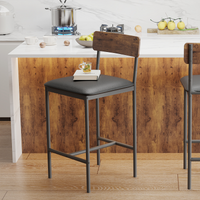 Garvee Ensemble de 2 tabourets avec repose-pieds, hauteur 95 cm. Pour cuisine et salon. Vintage, compact et durable.