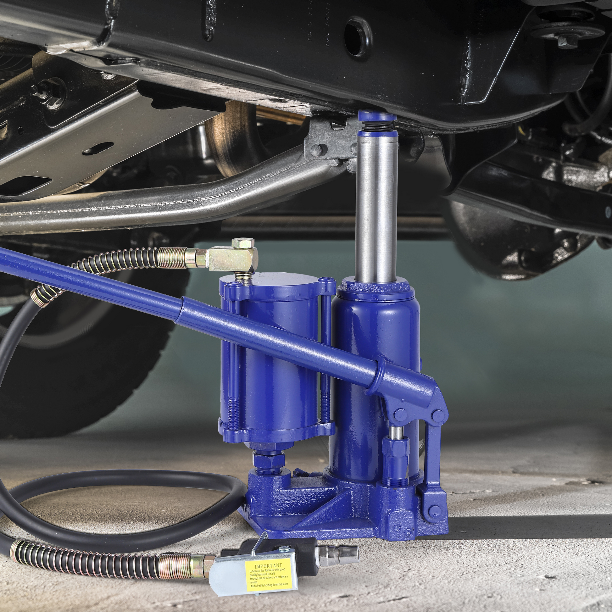 Cric bouteille hydraulique Garvee 5T pneumatique et manuel, compact et portable en fonte, pour voiture et maison