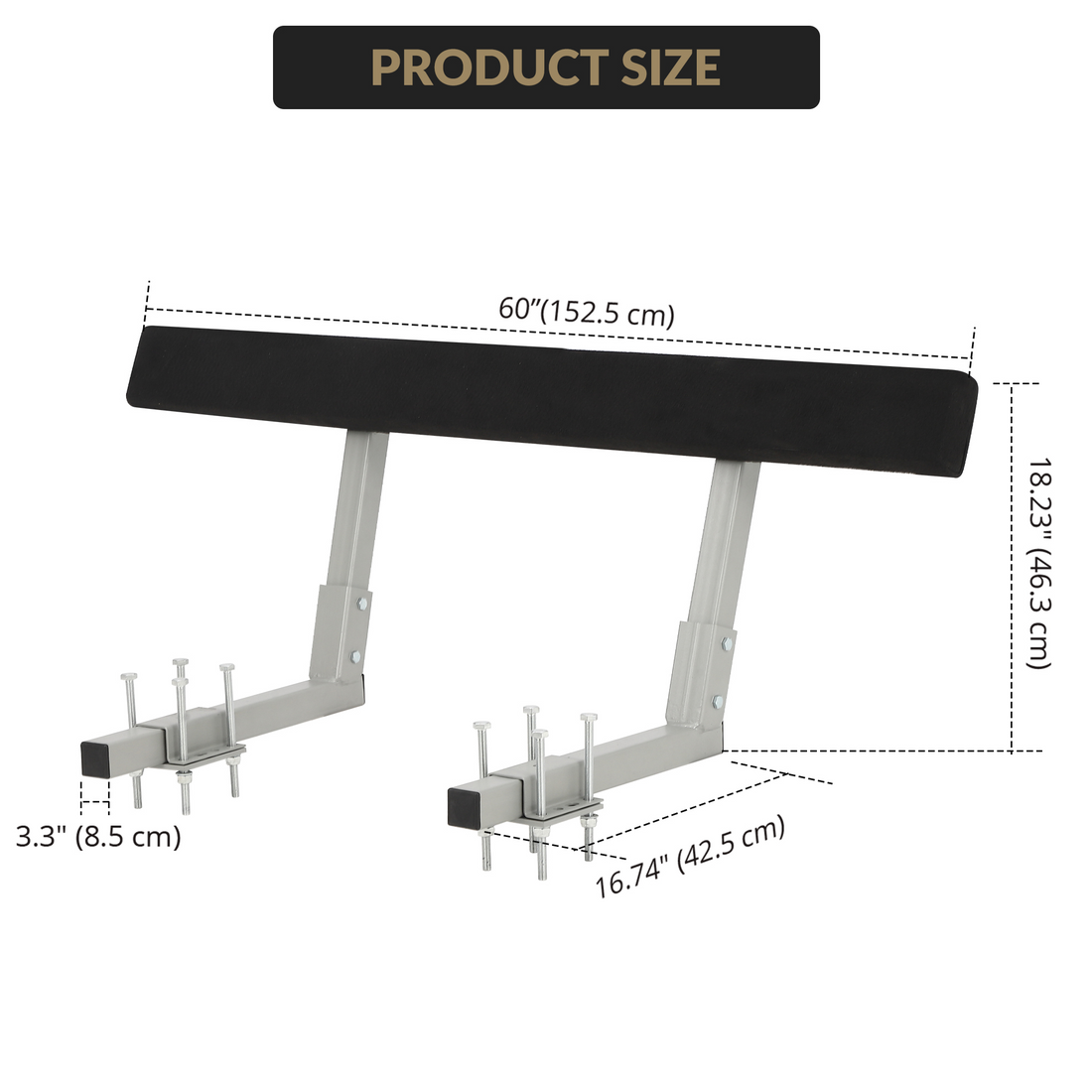 Garvee Guides de remorque (lot de 2) en acier inoxydable de 152,4 cm avec rembourrage en moquette, réglables et résistants à la corrosion
