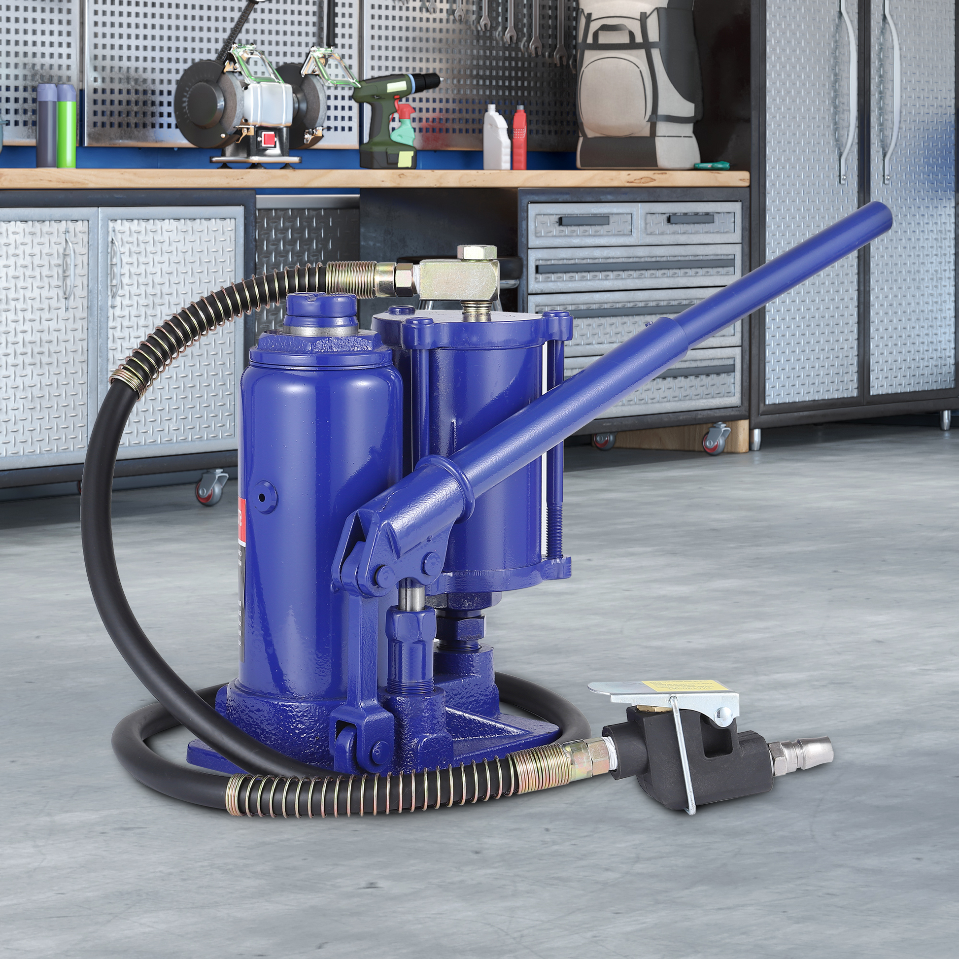 Cric bouteille hydraulique Garvee 5T pneumatique et manuel, compact et portable en fonte, pour voiture et maison