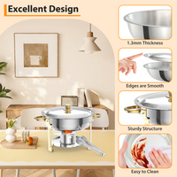 Ensemble de 6 chauffe-plats Garvee 5Qt en acier inoxydable avec couvercle bombé, idéal pour les traiteurs, mariages et fêtes - Grand ensemble professionnel
