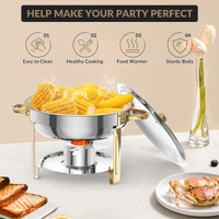 Ensemble de 6 chauffe-plats Garvee 5Qt en acier inoxydable avec couvercle bombé, idéal pour les traiteurs, mariages et fêtes - Grand ensemble professionnel