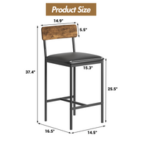 Garvee Ensemble de 2 tabourets avec repose-pieds, hauteur 95 cm. Pour cuisine et salon. Vintage, compact et durable.