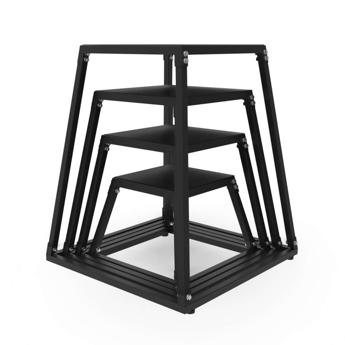 Garvee Ensemble de caissons de saut pliométriques 12/19 mm en acier antidérapant et stable pour l'entraînement à domicile