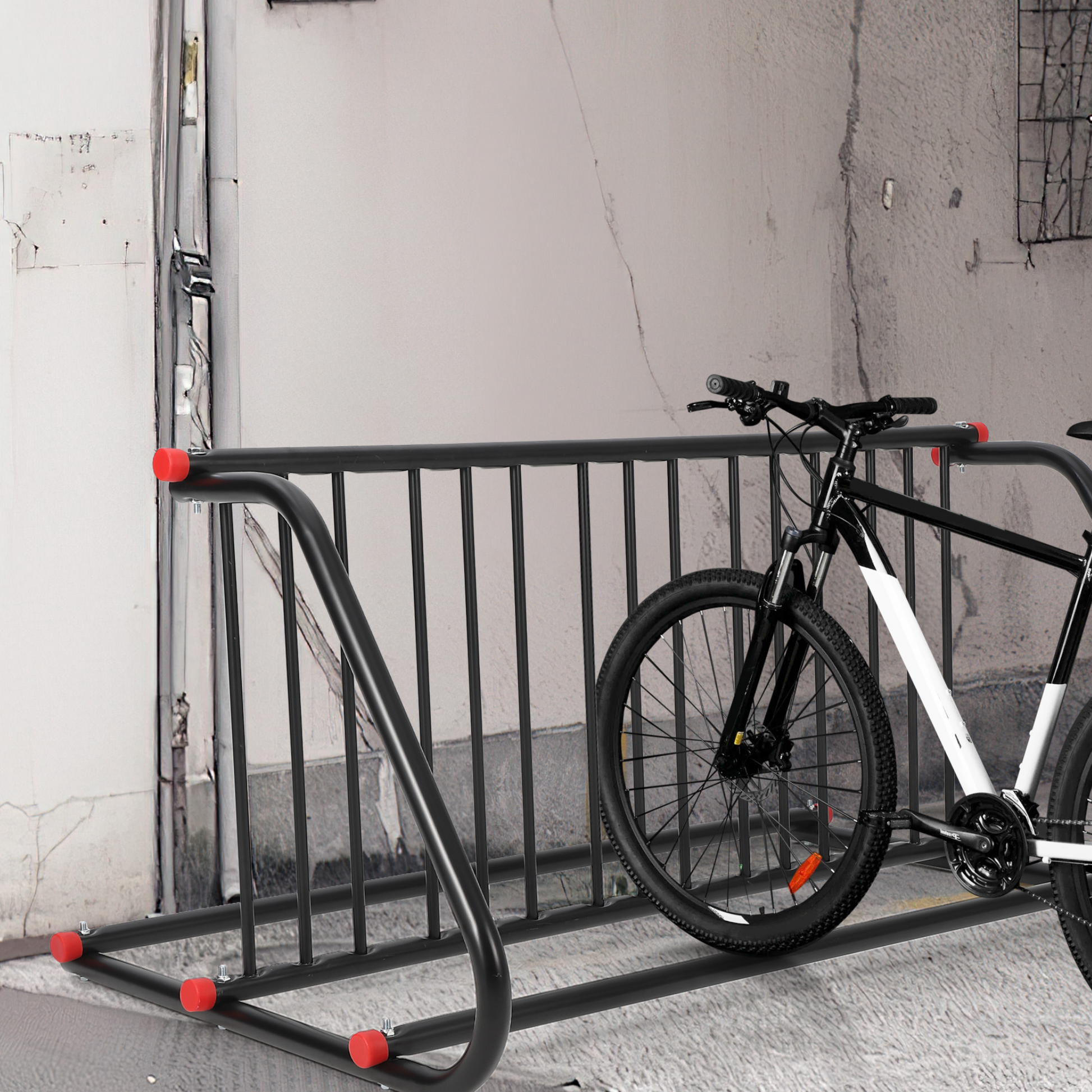 Support à vélos Garvee 10 compartiments en maille d'acier double face antirouille, robuste, pour garages et écoles, extérieur, noir