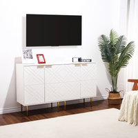 Buffet Garvee à 2 portes, meuble de cuisine moderne, en MDF robuste, blanc, pour salle à manger et entrée, 74 cm (29 pouces).