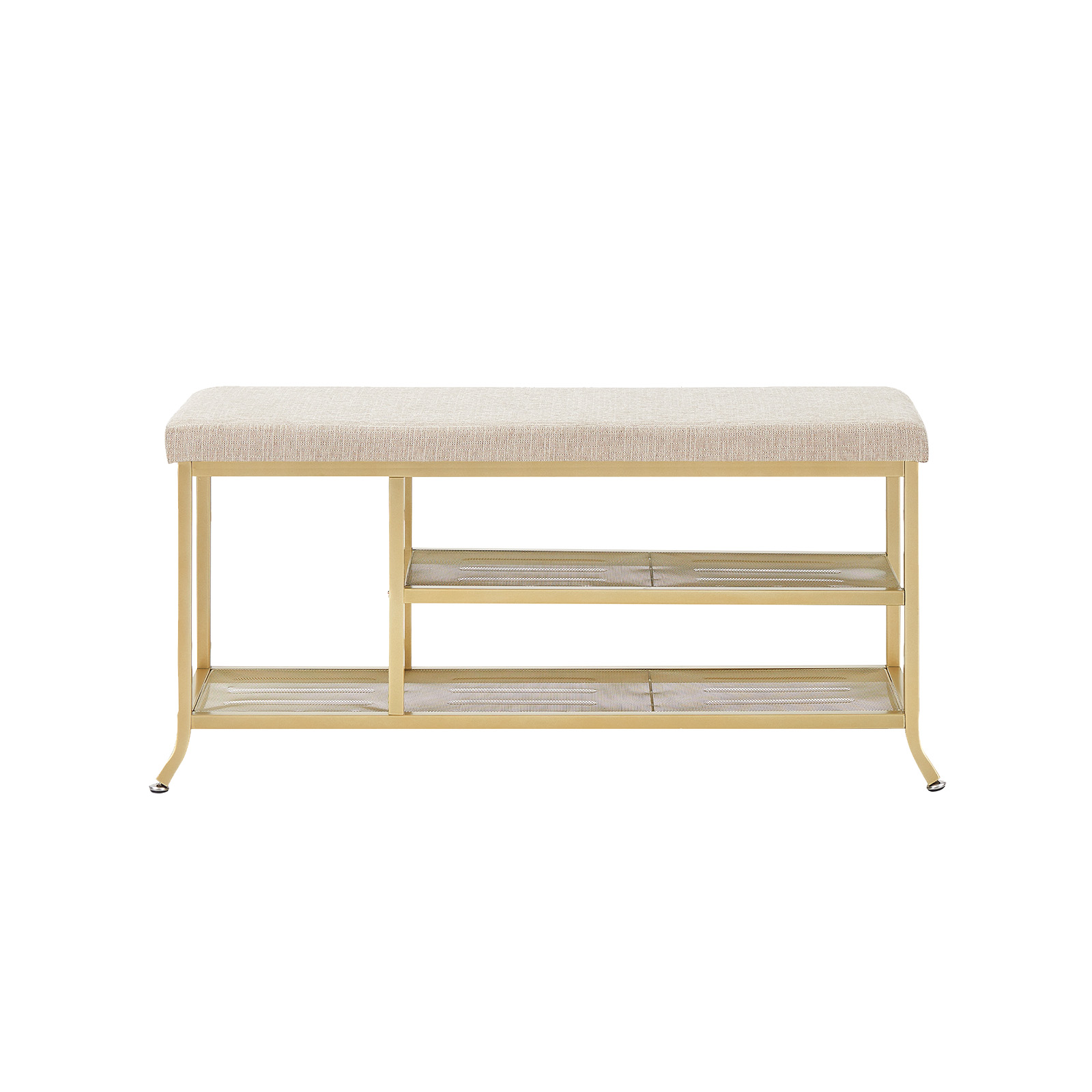 Étagère à chaussures Garvee à 3 niveaux avec banc rembourré, structure en métal, robuste pour entrée et chambre, 100 x 32 x 48 cm, gris