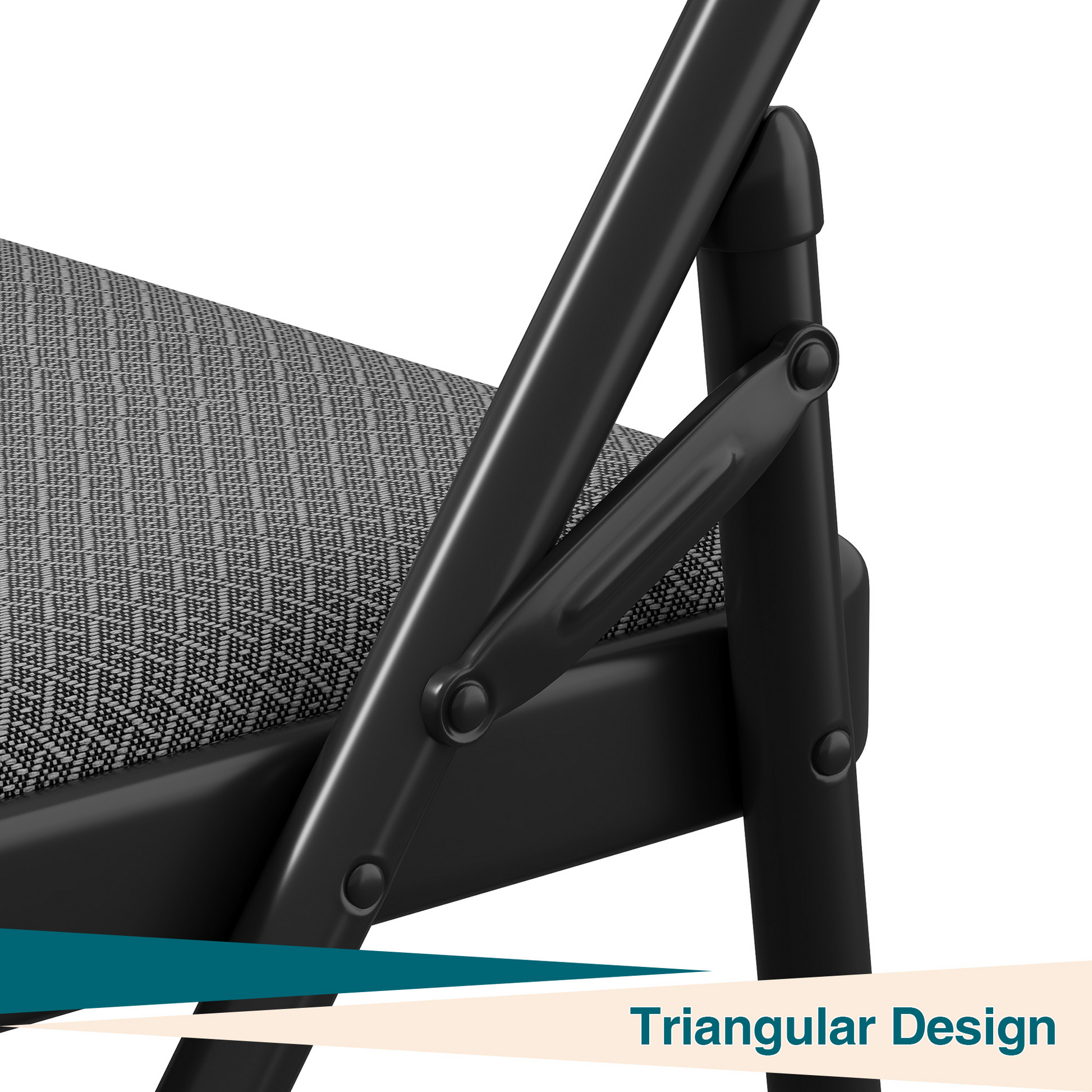 Ensemble de 6 chaises pliantes Garvee avec coussins en coton et lin, pieds antidérapants, structure en métal, pour une utilisation intérieure et extérieure, robustes, pliables et confortables