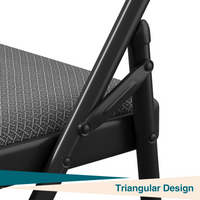 Ensemble de 6 chaises pliantes Garvee avec coussins en coton et lin, pieds antidérapants, structure en métal, pour une utilisation intérieure et extérieure, robustes, pliables et confortables