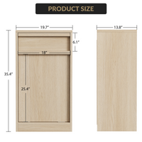 Garvee Poubelle Basculante 38 L en Bois, Anti-Animaux, Autoportante et Peu Encombrante, Robuste, pour Cuisine, Salon et Maison