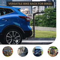 Porte-vélos Garvee pour attelage, 2 vélos, cadre en acier pliable, adaptateur antidérapant pour voitures, SUV et camions, noir