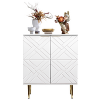 Buffet Garvee à 2 portes, meuble de cuisine moderne, en MDF robuste, blanc, pour salle à manger et entrée, 74 cm (29 pouces).