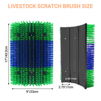 Brosse à gratter Garvee (lot de 2) pour bovins, chevaux et chèvres - Extensible et flexible - Nylon, poils doux - Polyvalente à l'écurie