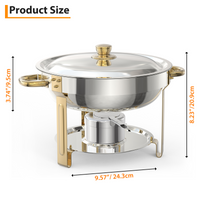 Ensemble de 6 chauffe-plats Garvee 5Qt en acier inoxydable avec couvercle bombé, idéal pour les traiteurs, mariages et fêtes - Grand ensemble professionnel