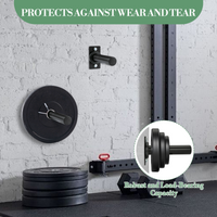 Support mural Garvee pour disques de musculation (6 pièces), en acier, capacité 136 kg, anneaux en caoutchouc, disques de 5 cm, pour salle de sport ou domicile, noir.
