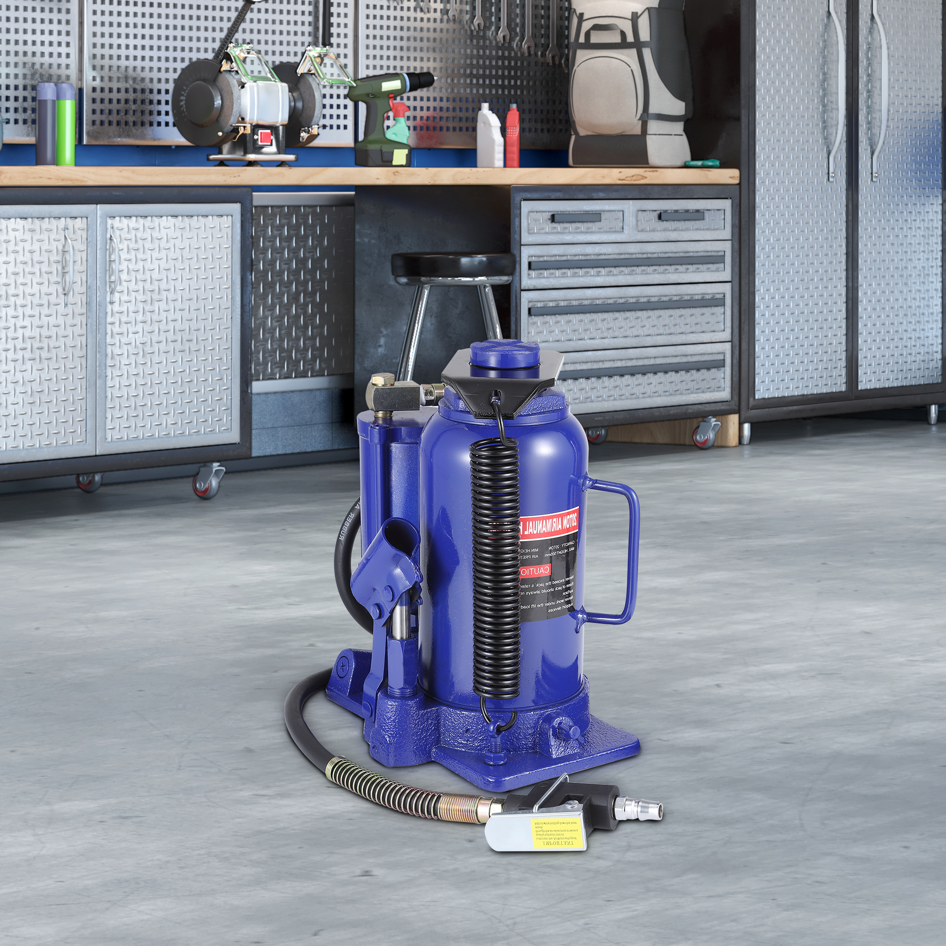 Cric bouteille hydraulique Garvee 20T avec pompe manuelle, pneumatique, en acier, compact, sûr et polyvalent, pour voiture et maison