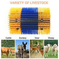 Brosse à gratter Garvee pour animaux (lot de 2) : poils en nylon, fixation flexible, extensible, idéale pour la ferme et les pâturages, polyvalente.