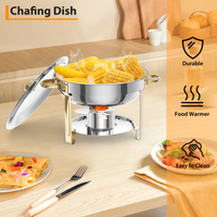 Ensemble de 6 chauffe-plats Garvee 5Qt en acier inoxydable avec couvercle bombé, idéal pour les traiteurs, mariages et fêtes - Grand ensemble professionnel
