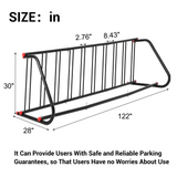 Garvee Support vélo commercial en acier 10 places résistant à la rouille simple face pour centres commerciaux et écoles noir - Noir, 10 vélos, simple face