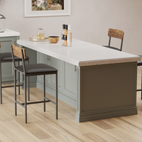 Garvee Ensemble de 2 tabourets avec repose-pieds, hauteur 95 cm. Pour cuisine et salon. Vintage, compact et durable.