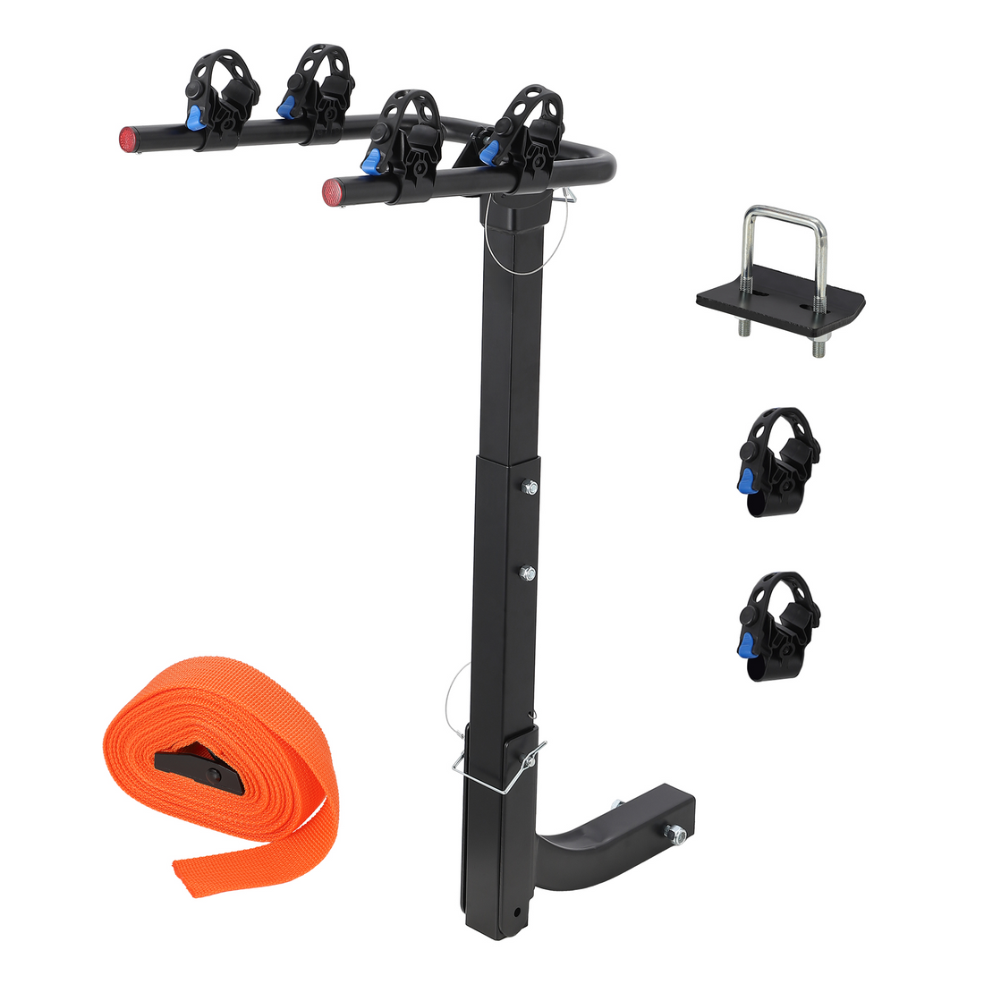 Porte-vélos Garvee pour attelage, 2 vélos, cadre en acier pliable, adaptateur antidérapant pour voitures, SUV et camions, noir